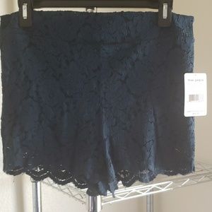 Lace shorts.  Midnight blue.